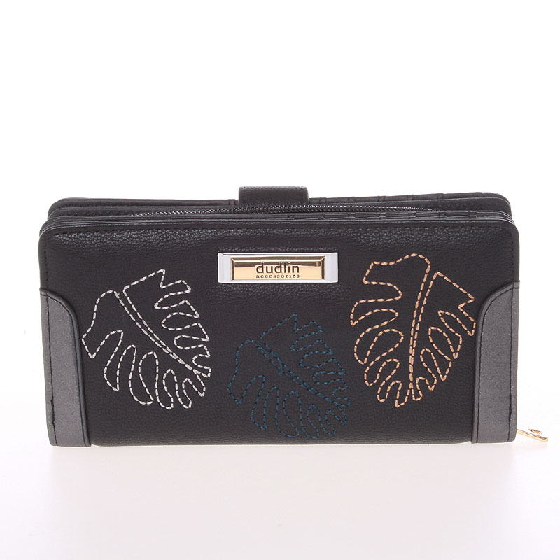 Velká dámská originální černá peněženka - Dudlin M354