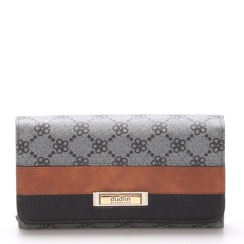 Velká luxusní dámská šedá peněženka - Dudlin M237