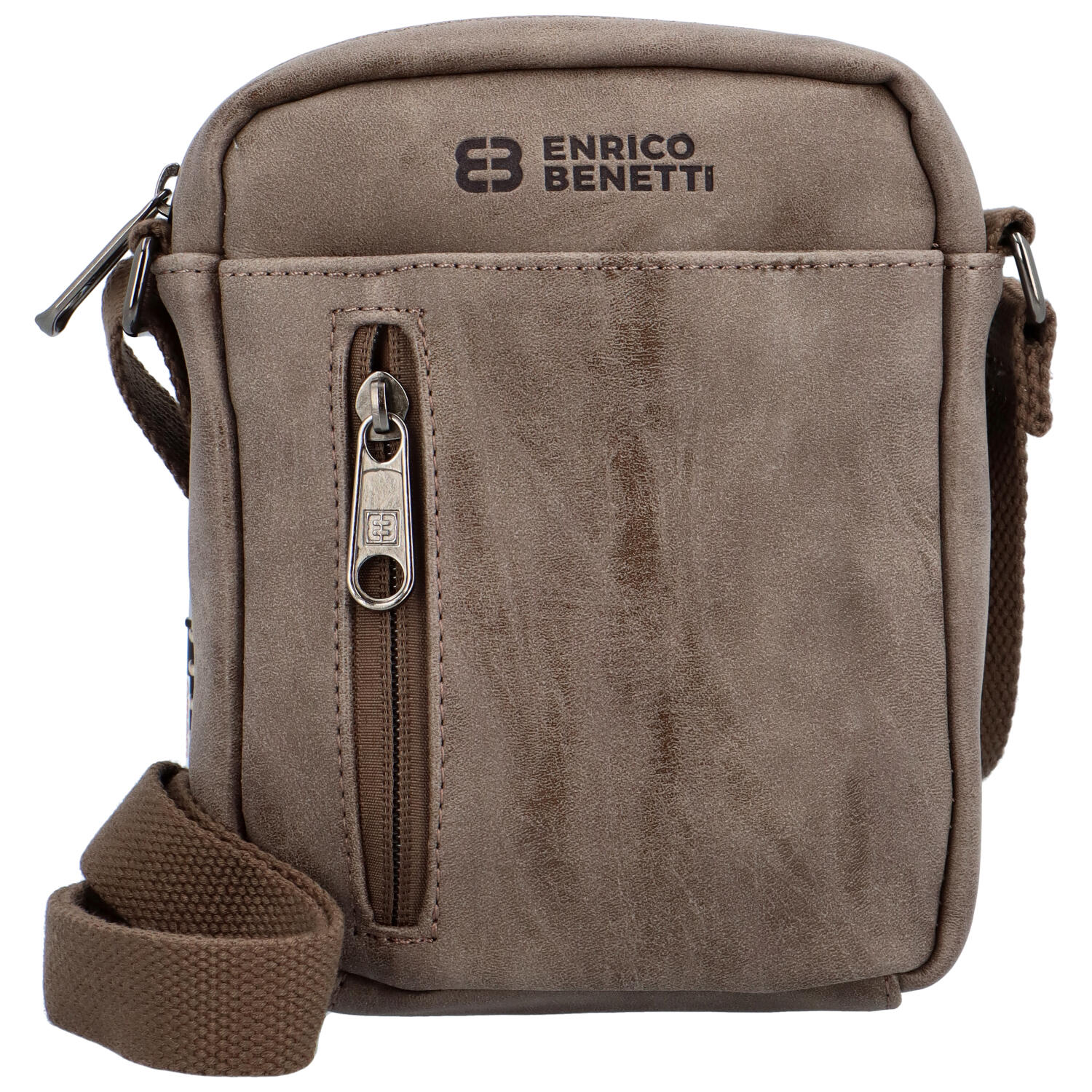 Malá pánská crossbody taška taupe - Enrico Benetti Damterr