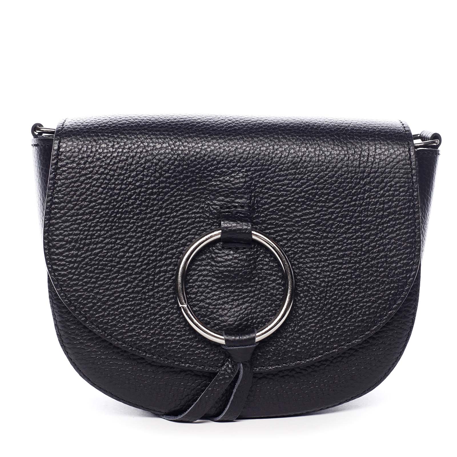 Dámská kožená crossbody kabelka černá - ItalY Vaiana