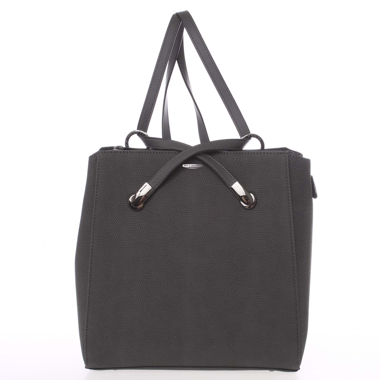 Elegantní strukturovaný šedý batůžek/kabelka - Hexagona Bure