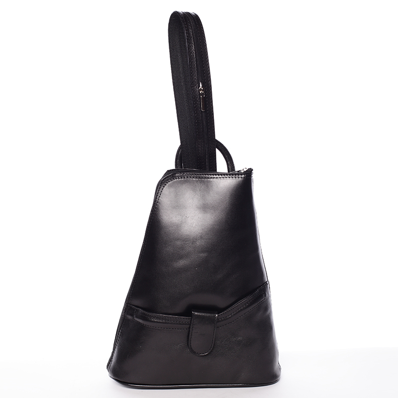Dámský originální kožený černý batůžek - ItalY Zenina