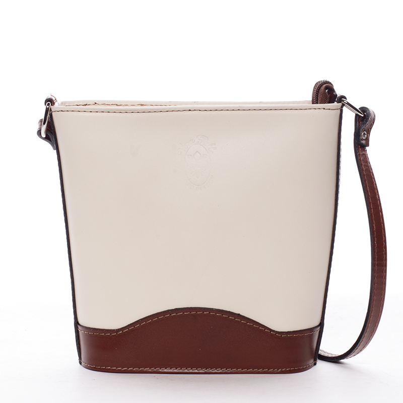 Hnědo béžová kožená crossbody kabelka ItalY Bryana