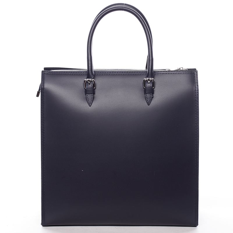 Elegantní dámská kožená kabelka tmavě modrá - ItalY Moniqua