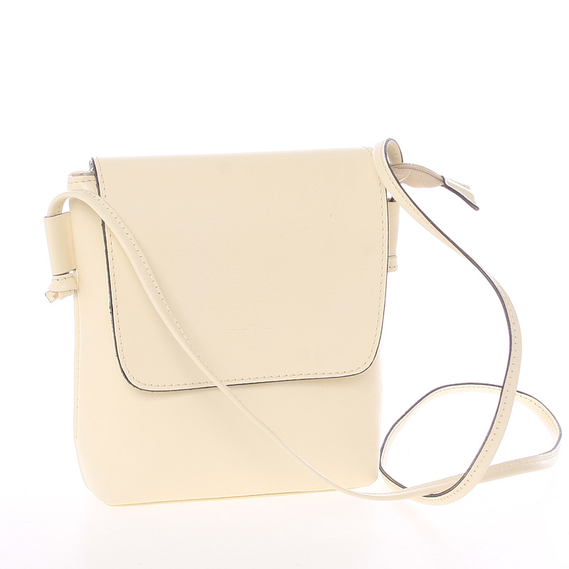 Dámská kožená crossbody kabelka béžová - ItalY Tamia