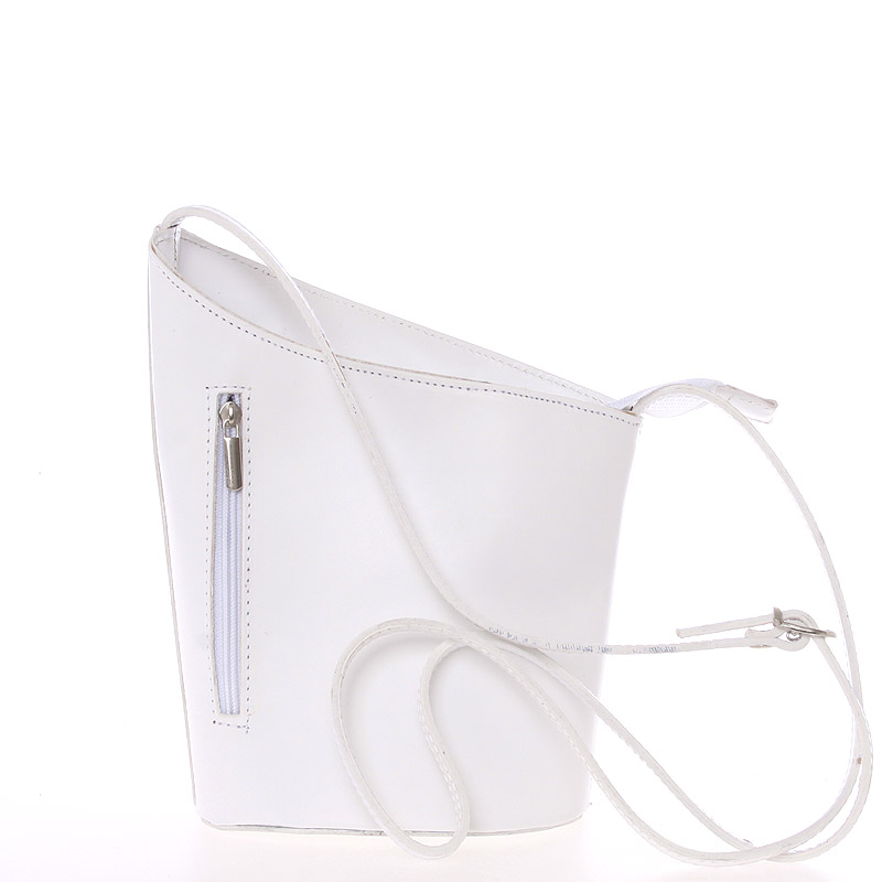 Originální bílá kožená crossbody kabelka - ItalY Meidi