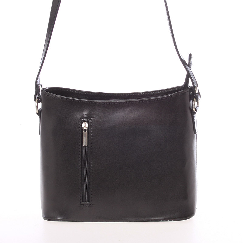 Malá černá kožená crossbody kabelka  - ItalY Madora
