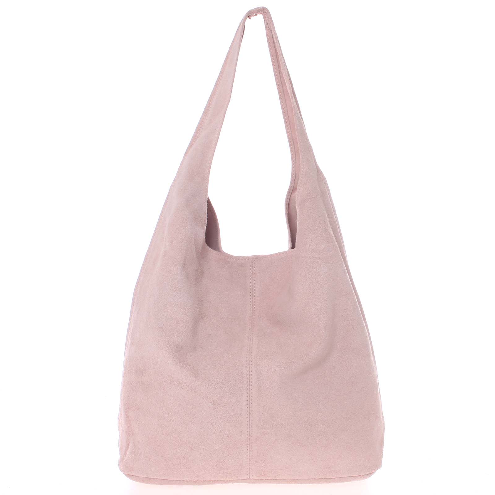 Velká dámská kožená kabelka přes rameno světle růžová - ItalY Ocypete