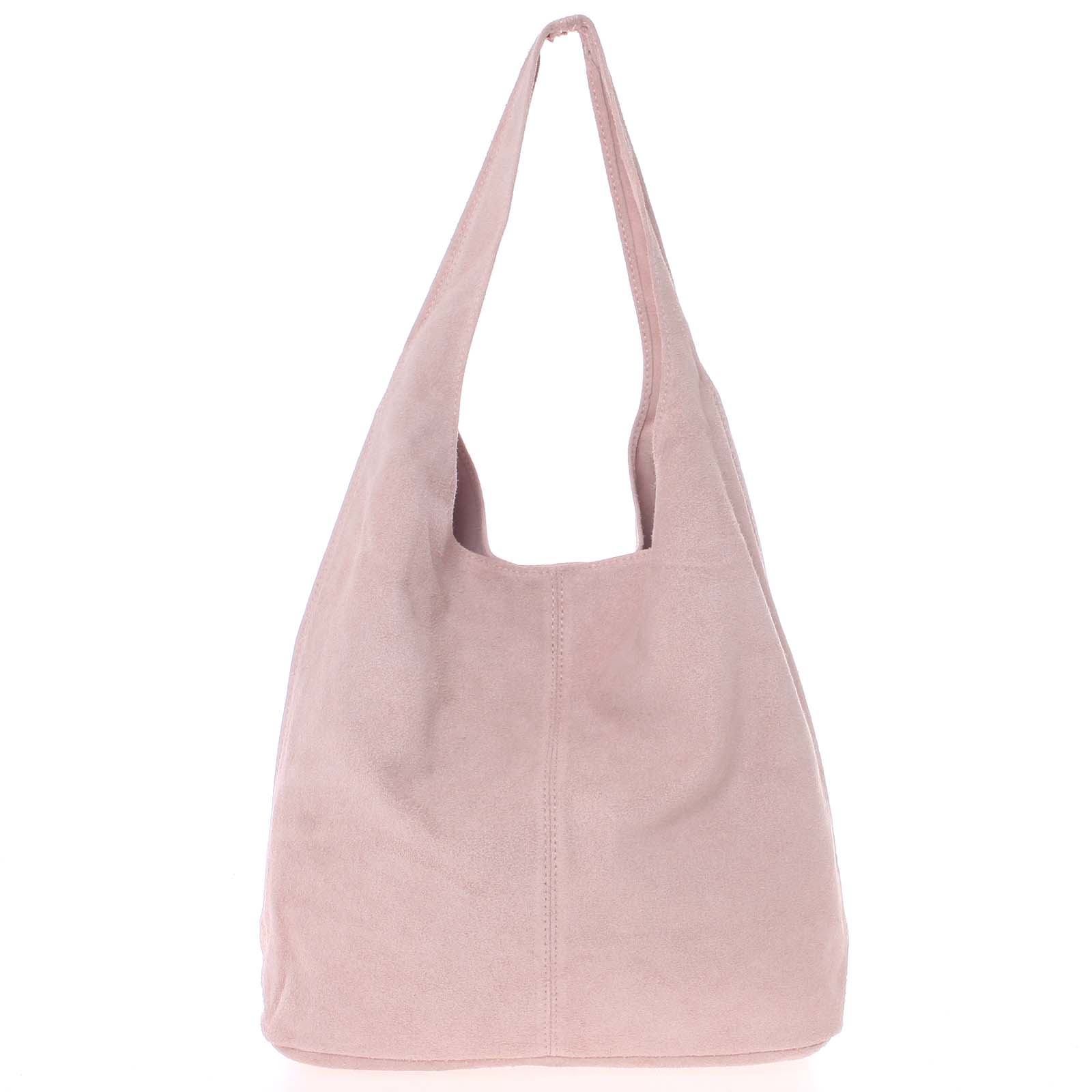 Velká dámská kožená kabelka přes rameno světle růžová - ItalY Ocypete