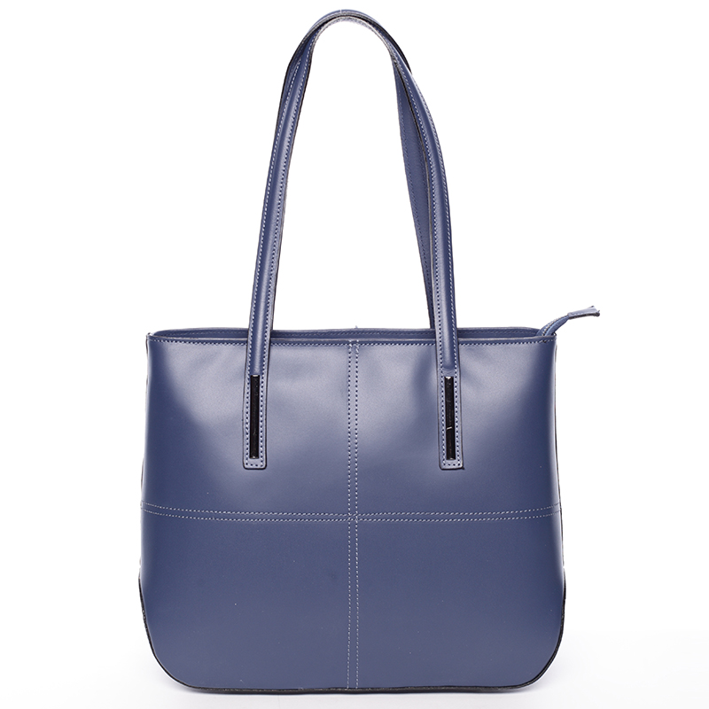 Moderní dámská kožená kabelka tmavě modrá - ItalY Adalicia