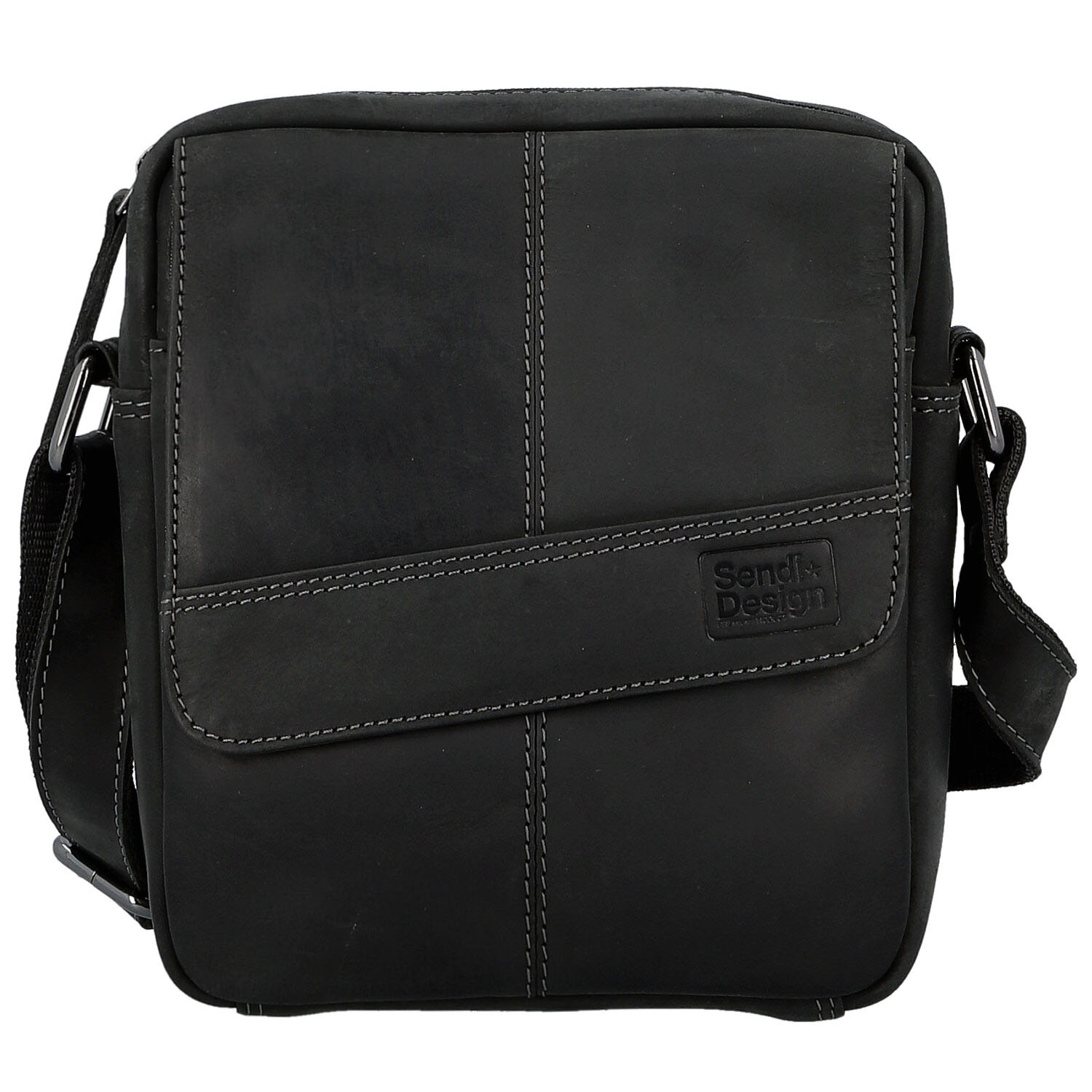 Pánská kožená crossbody taška černá - Sendi Design Dean