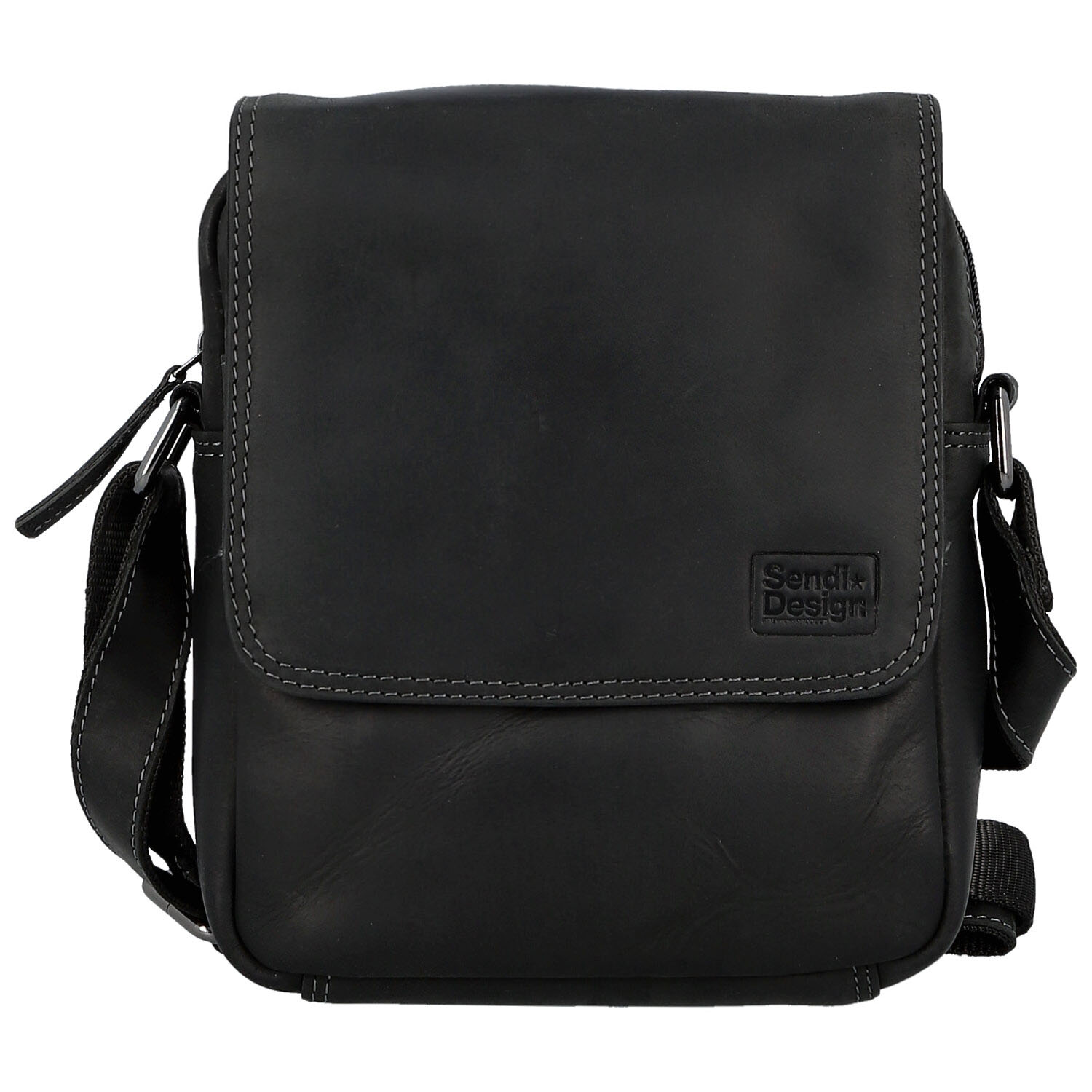 Pánská kožená crossbody taška černá - Sendi Design Fidlo