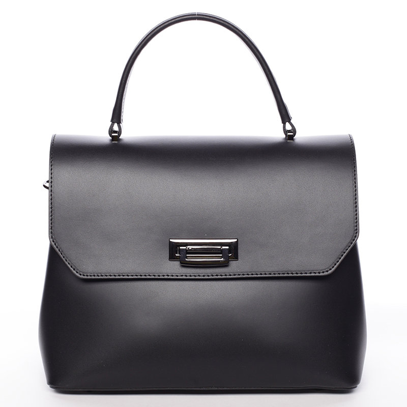 Originální hladká černá dámská kabelka do ruky - ItalY Neola