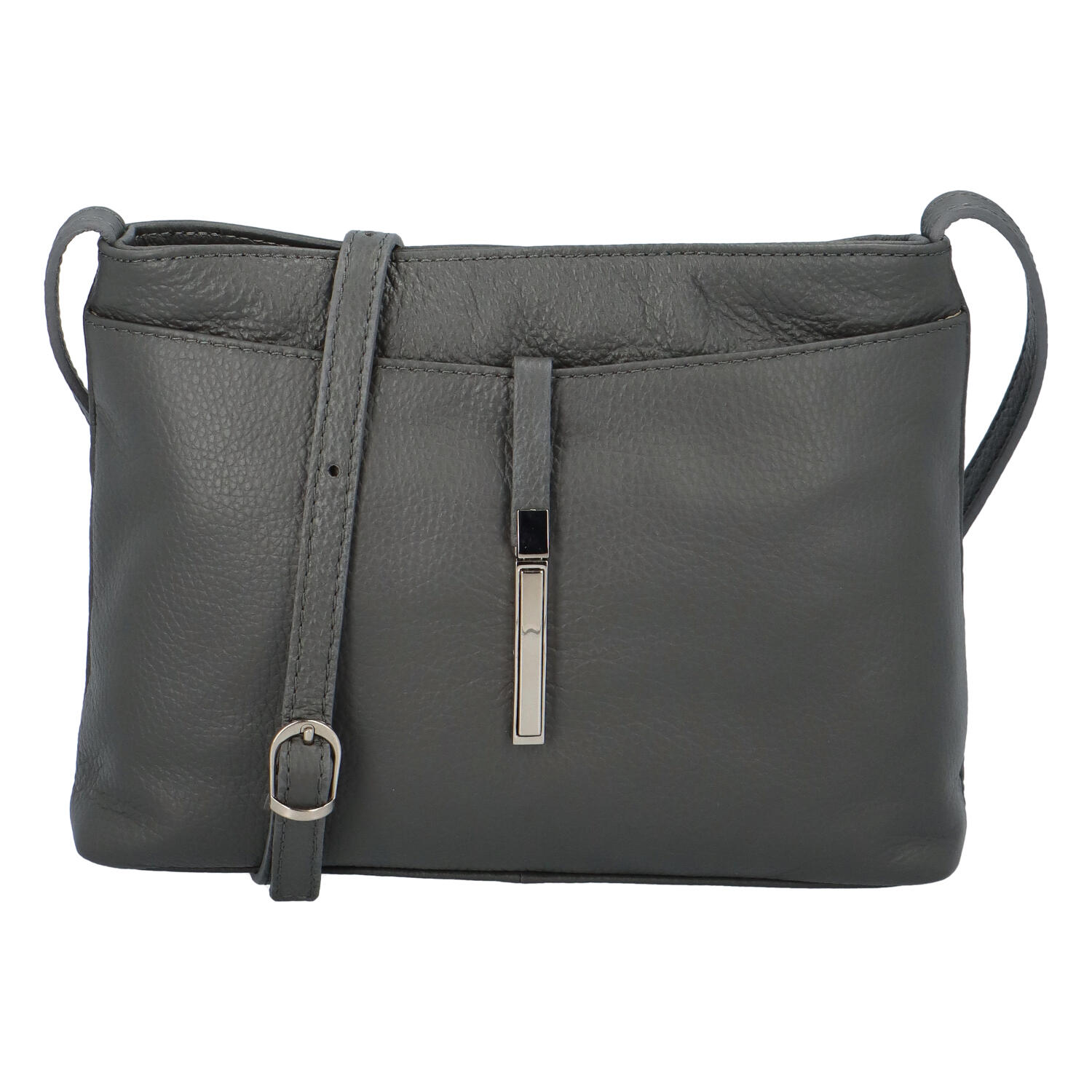 Dámská kožená crossbody kabelka šedá - ItalY Eneta