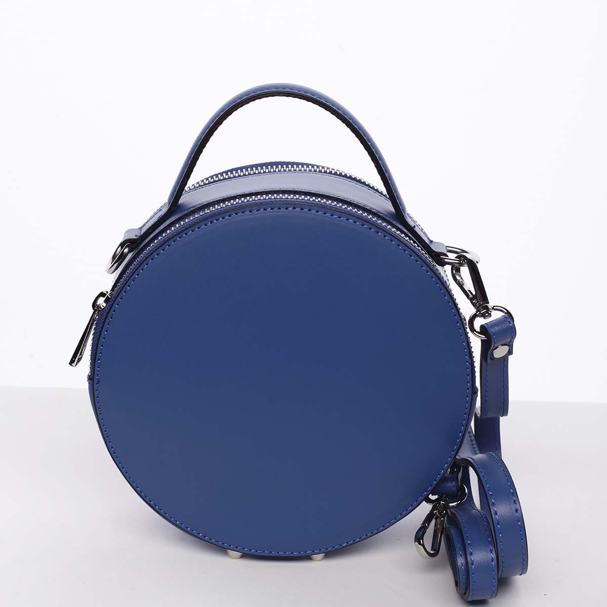 Malá královsky modrá elegantní dámská kožená kabelka - ItalY Husna
