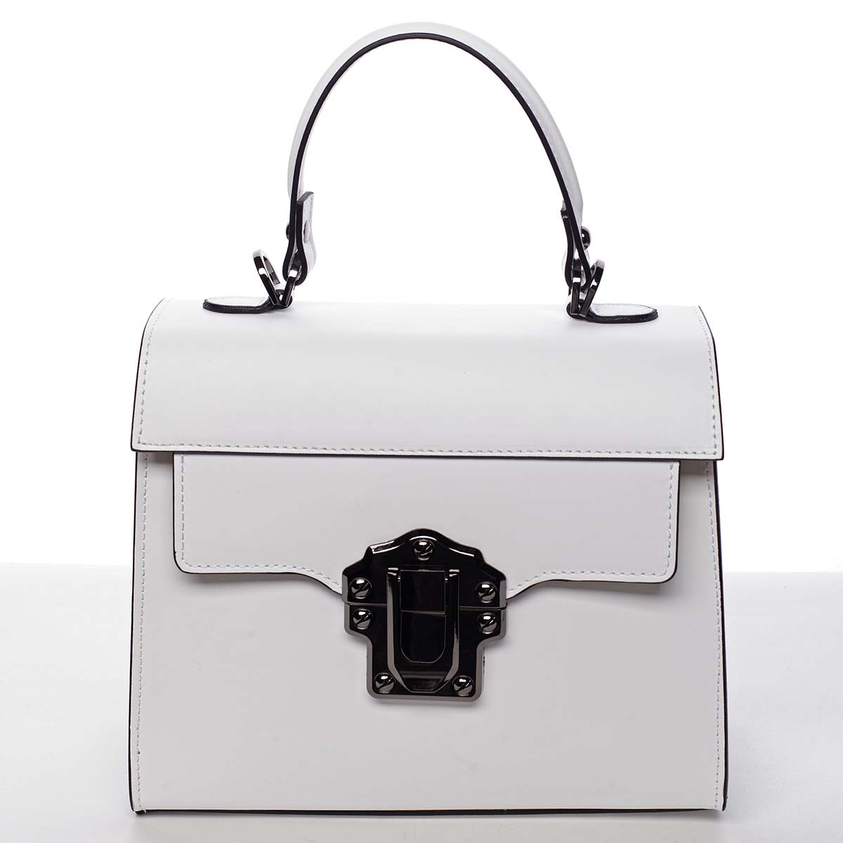 Exkluzivní módní dámská kožená kabelka bílá - ItalY Bianka