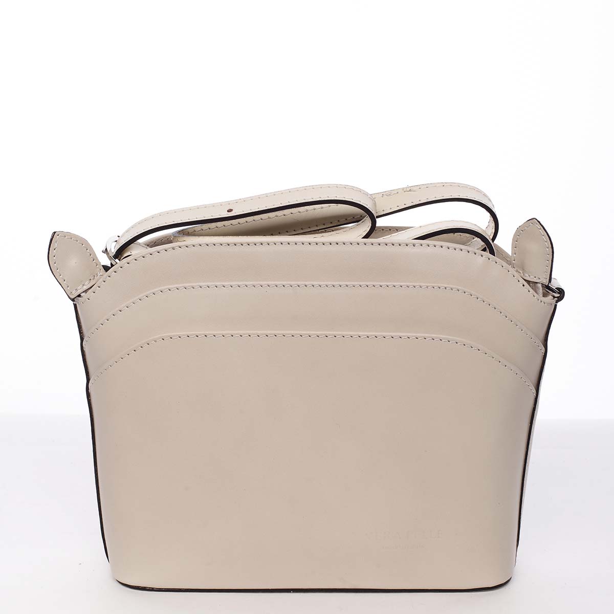 Dámská kožená crossbody kabelka béžová - ItalY Heidi