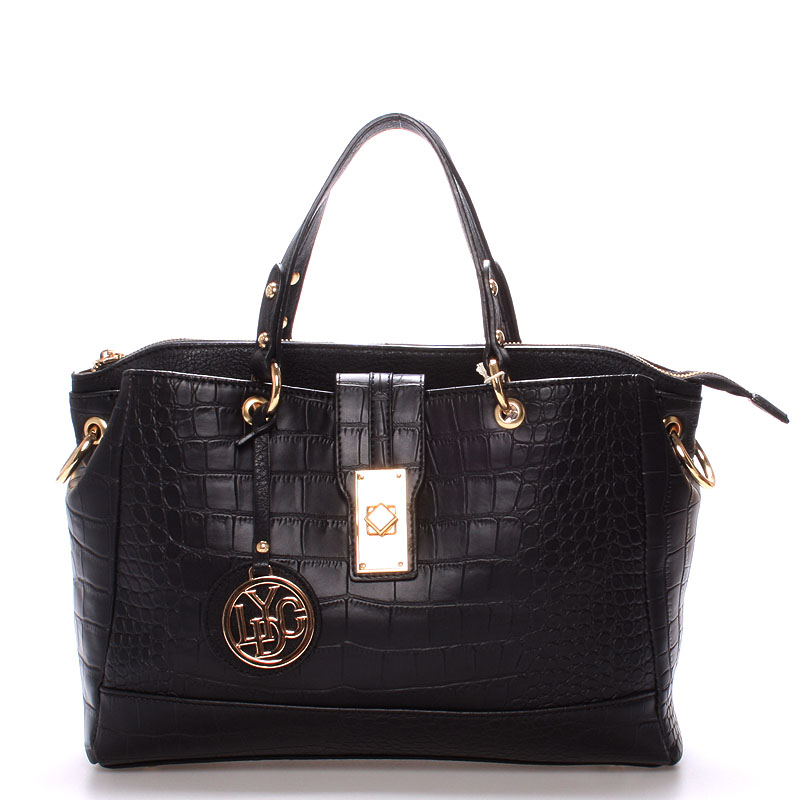 Dámská luxusní kabelka černá kroko - LYDC Helene
