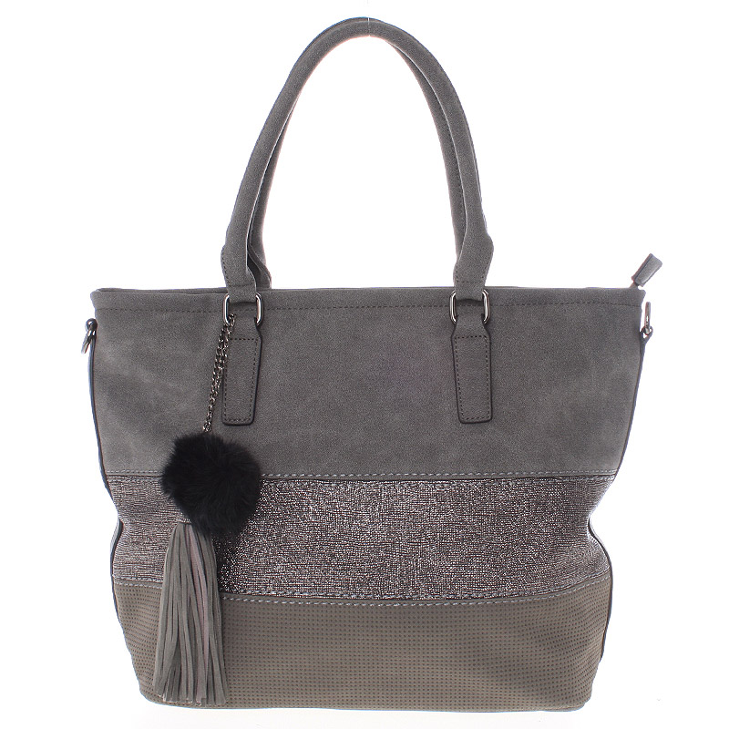 Velká módní dámská šedá kabelka přes rameno - MARIA C Gamma