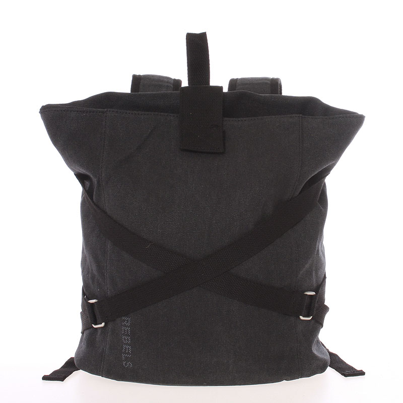Unisex moderní látkový černý batoh - New Rebels Kinley