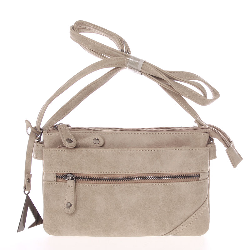 Dámská módní crossbody kabelka taupe - Just Dreamz Ligia