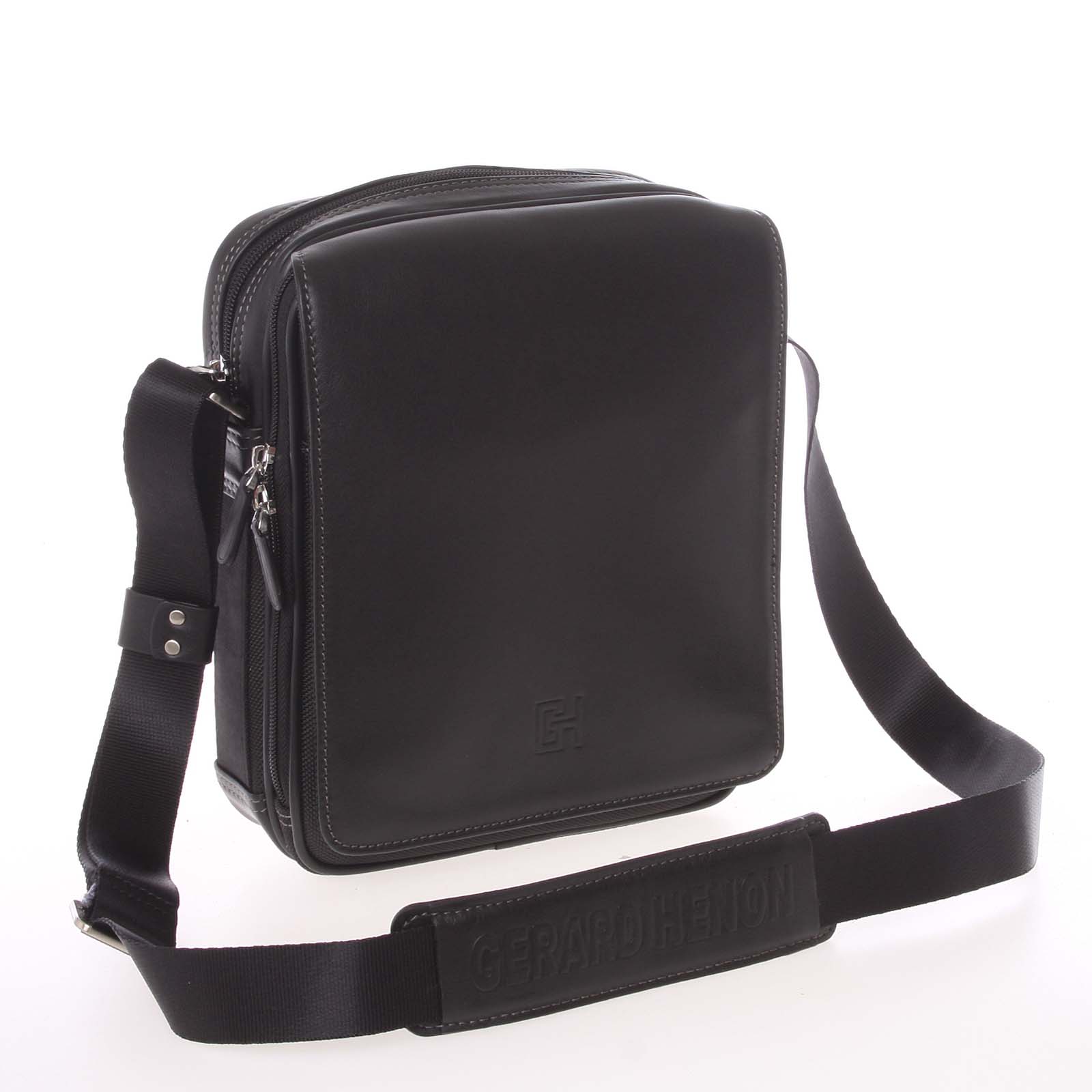 Pánská kožená taška přes rameno na doklady černá - Gerard Henon Sheldon