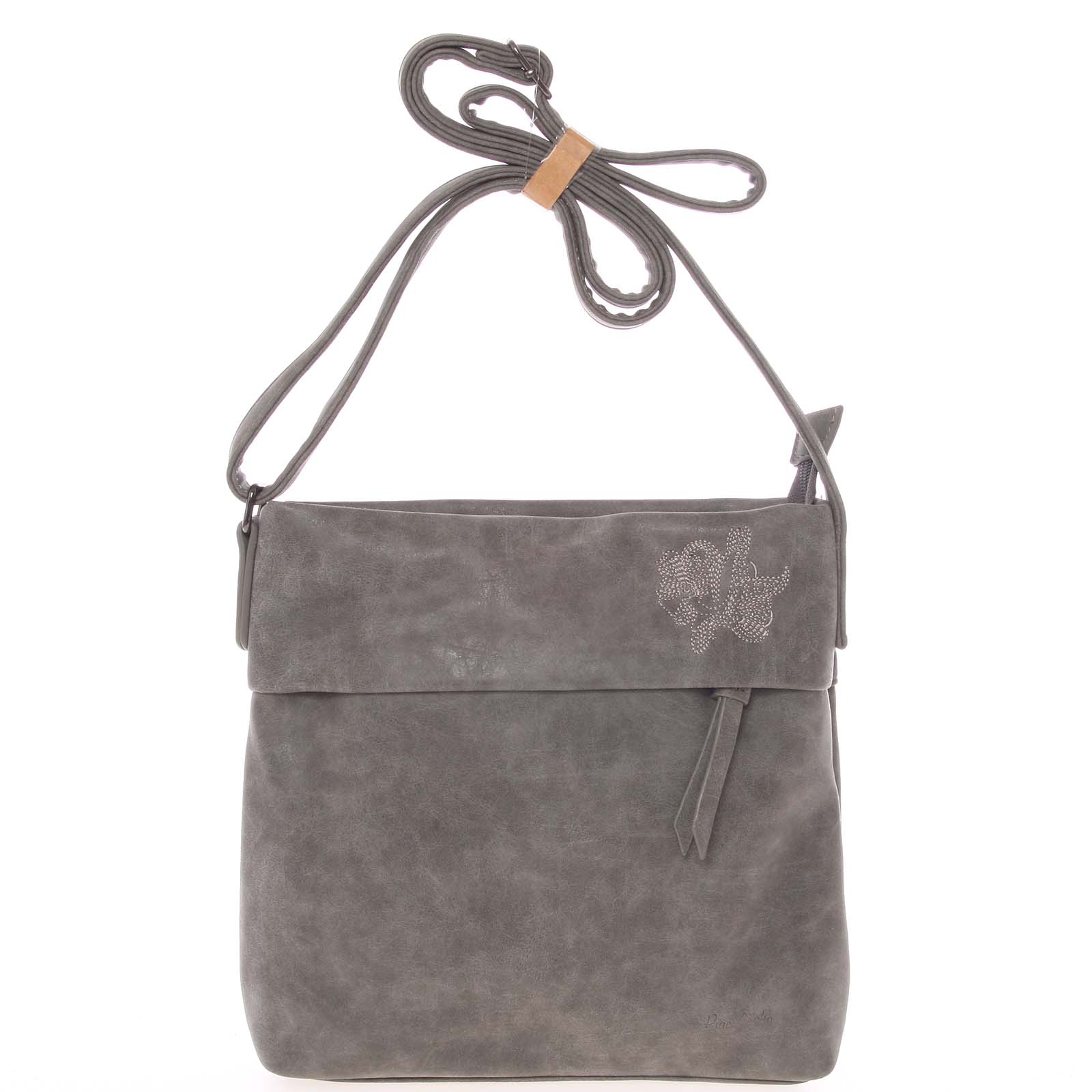 Dámská prvotřídní crossbody kabelka šedá - Piace Molto Tanda