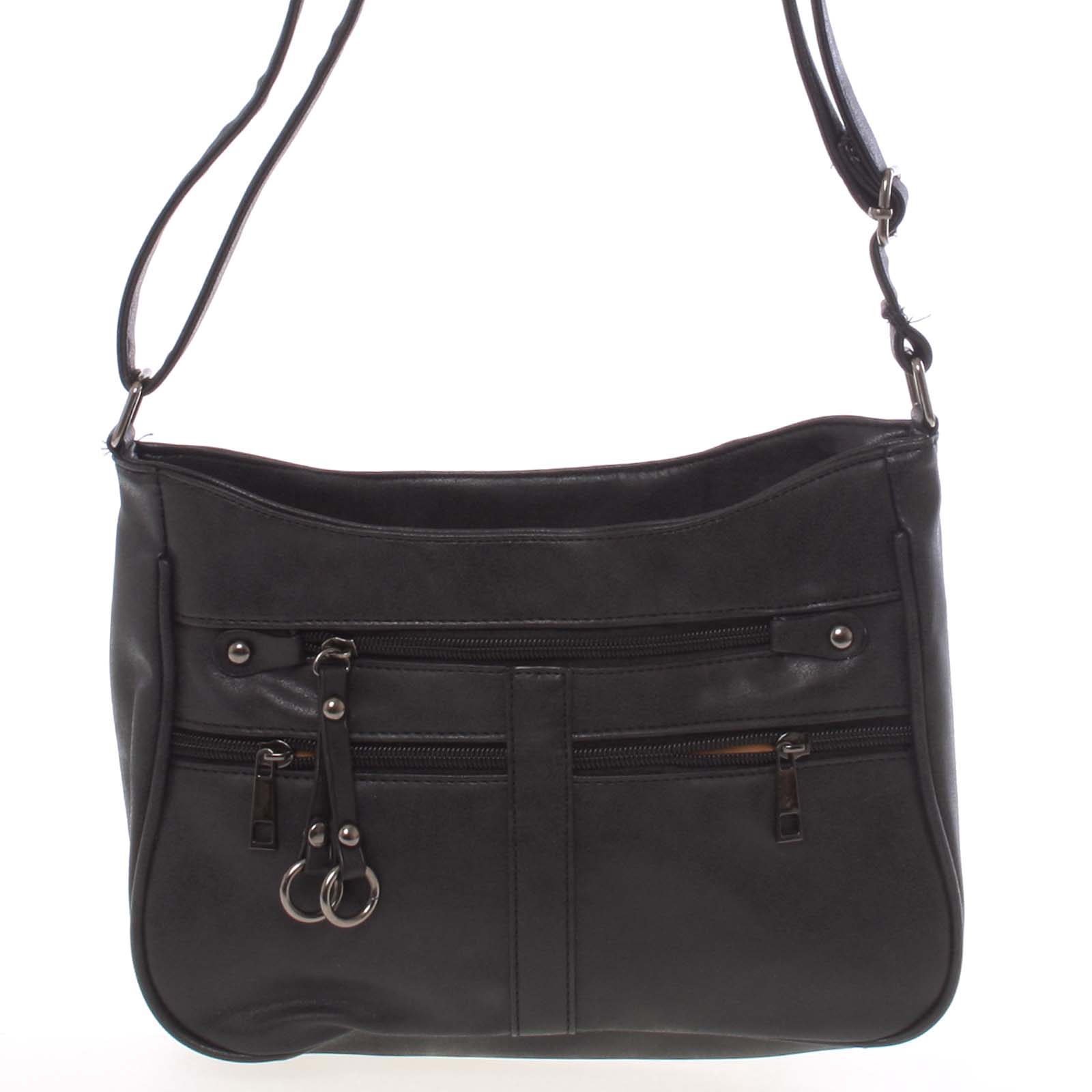 Dámská menší crossbody černá kabelka - Piace Molto Umbra