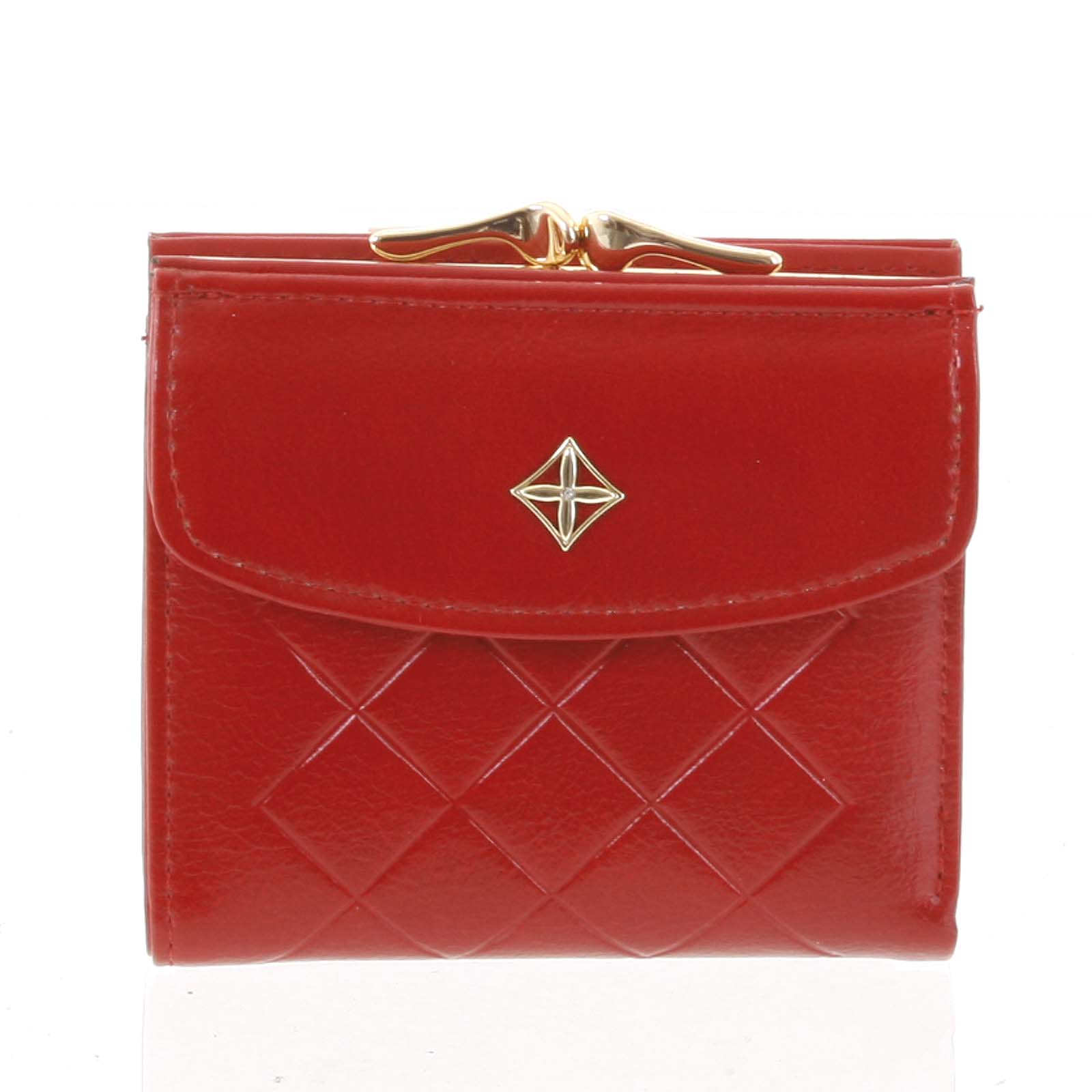 Trendy menší dámská červená peněženka se vzorem - Milano Design SF1815