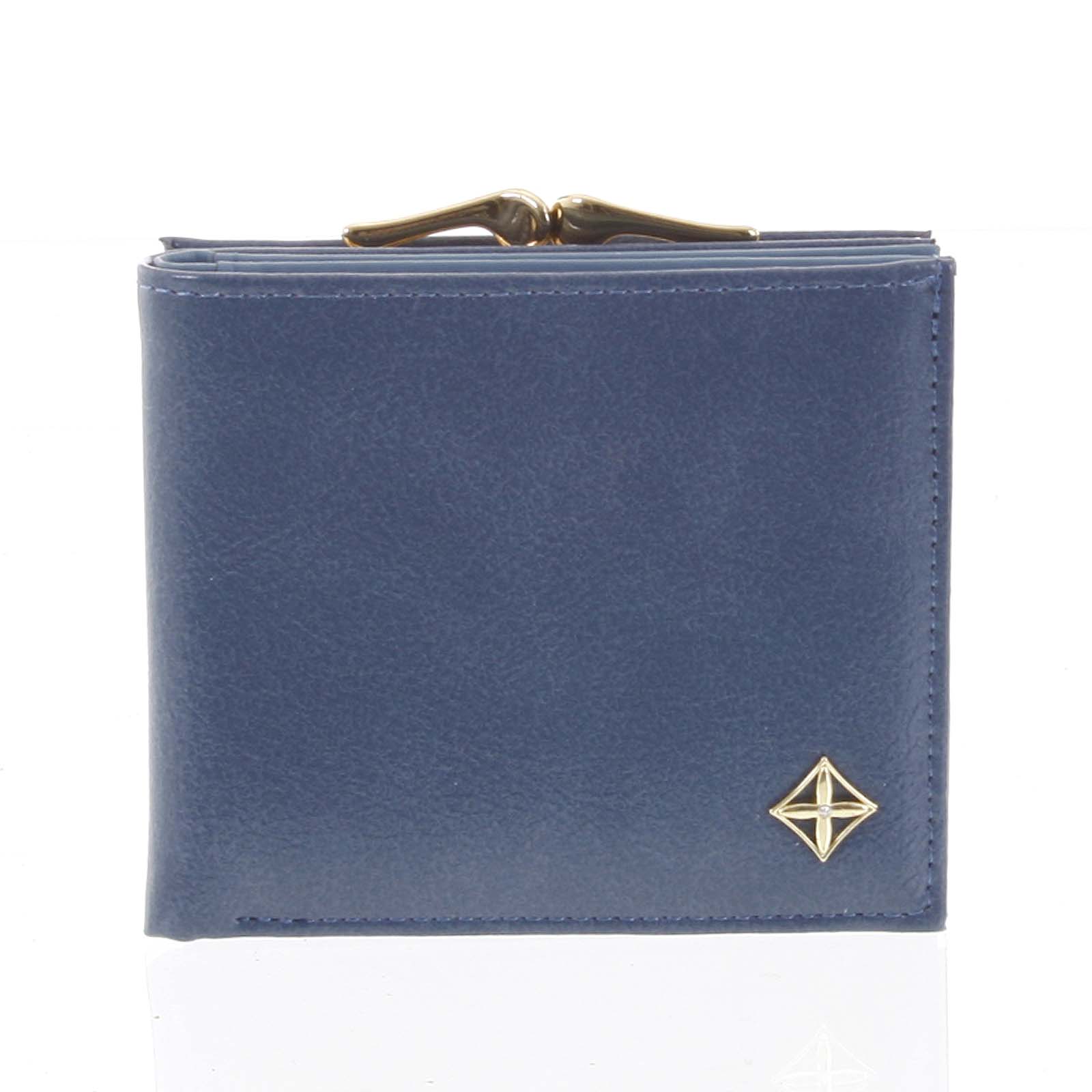 Moderní menší dámská modrá peněženka - Milano Design SF1814