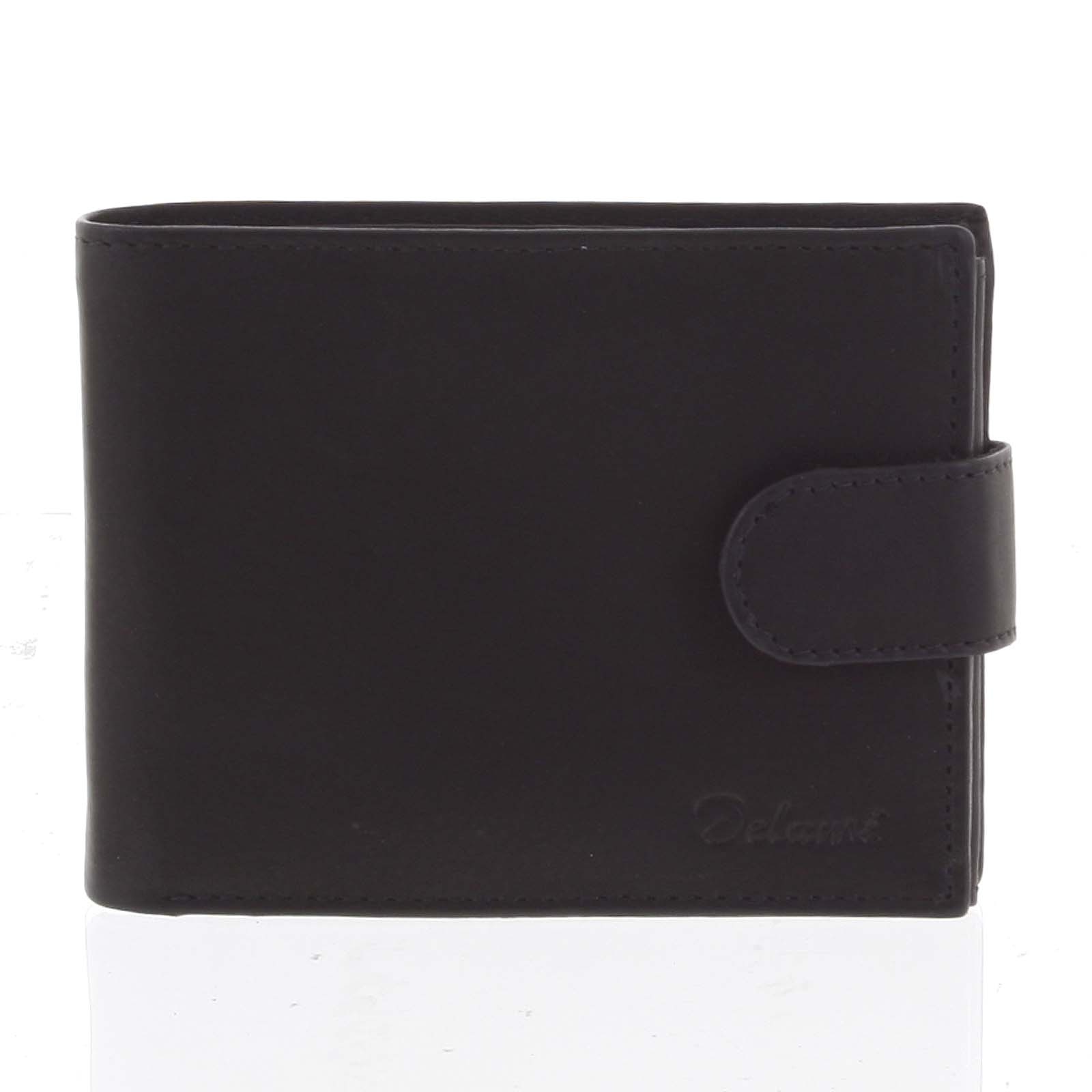 Jednoduchá pánská kožená černá peněženka - Delami 1313CND