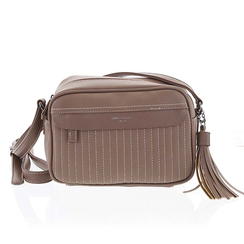 Trendy dámská tmavší růžová crossbody kabelka - David Jones Marcellia