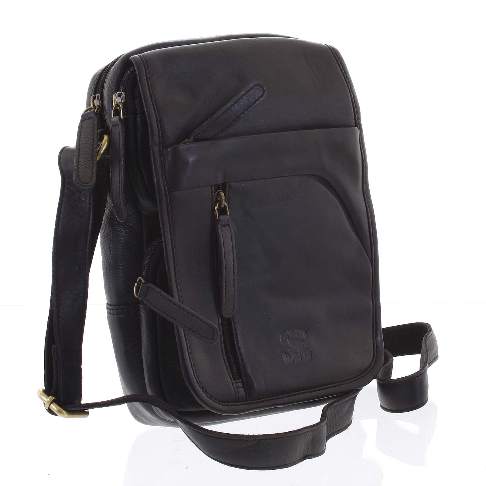 Černá praktická pánská kožená taška - WILD Rell