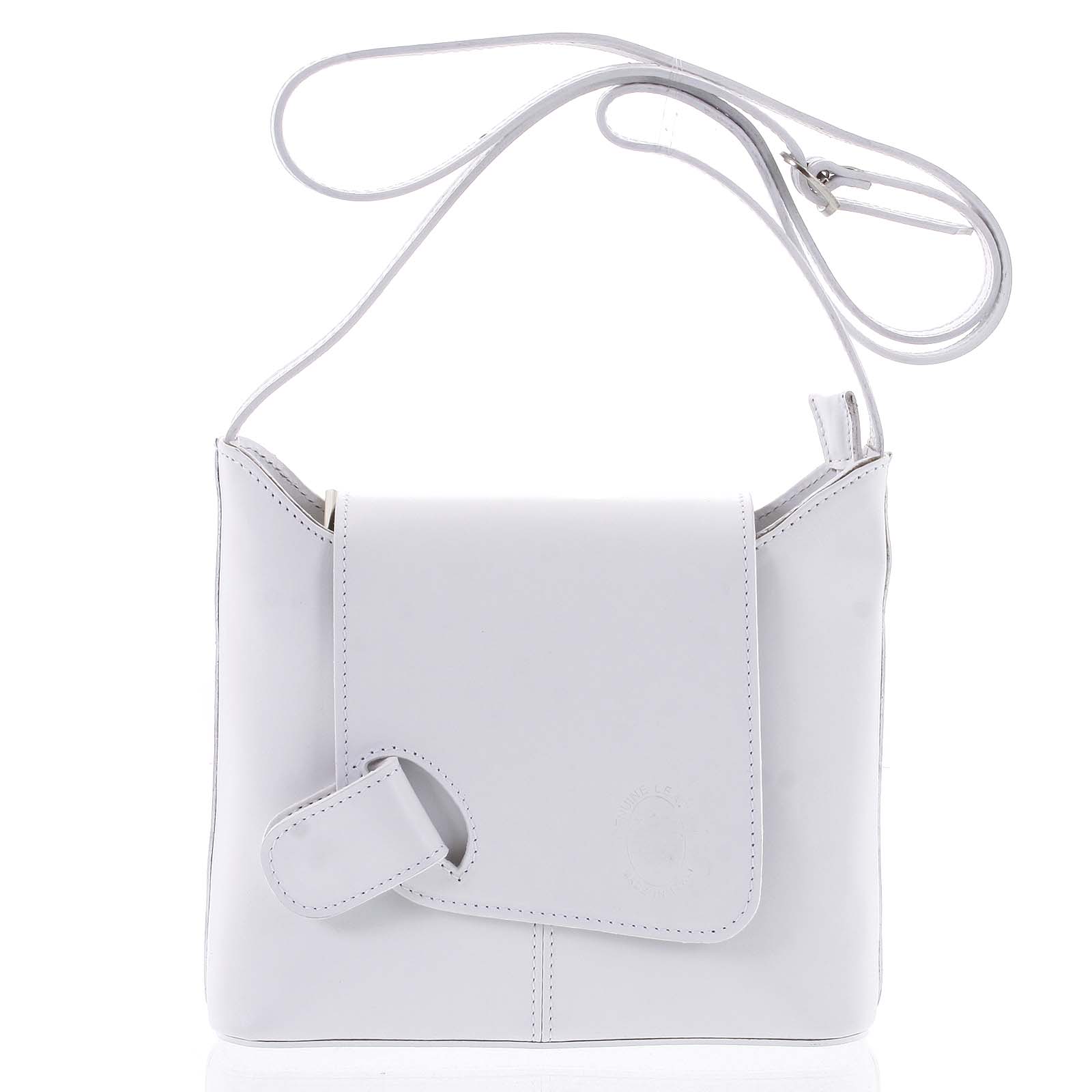 Dámská kožená crossbody kabelka bílá - ItalY Misty Light