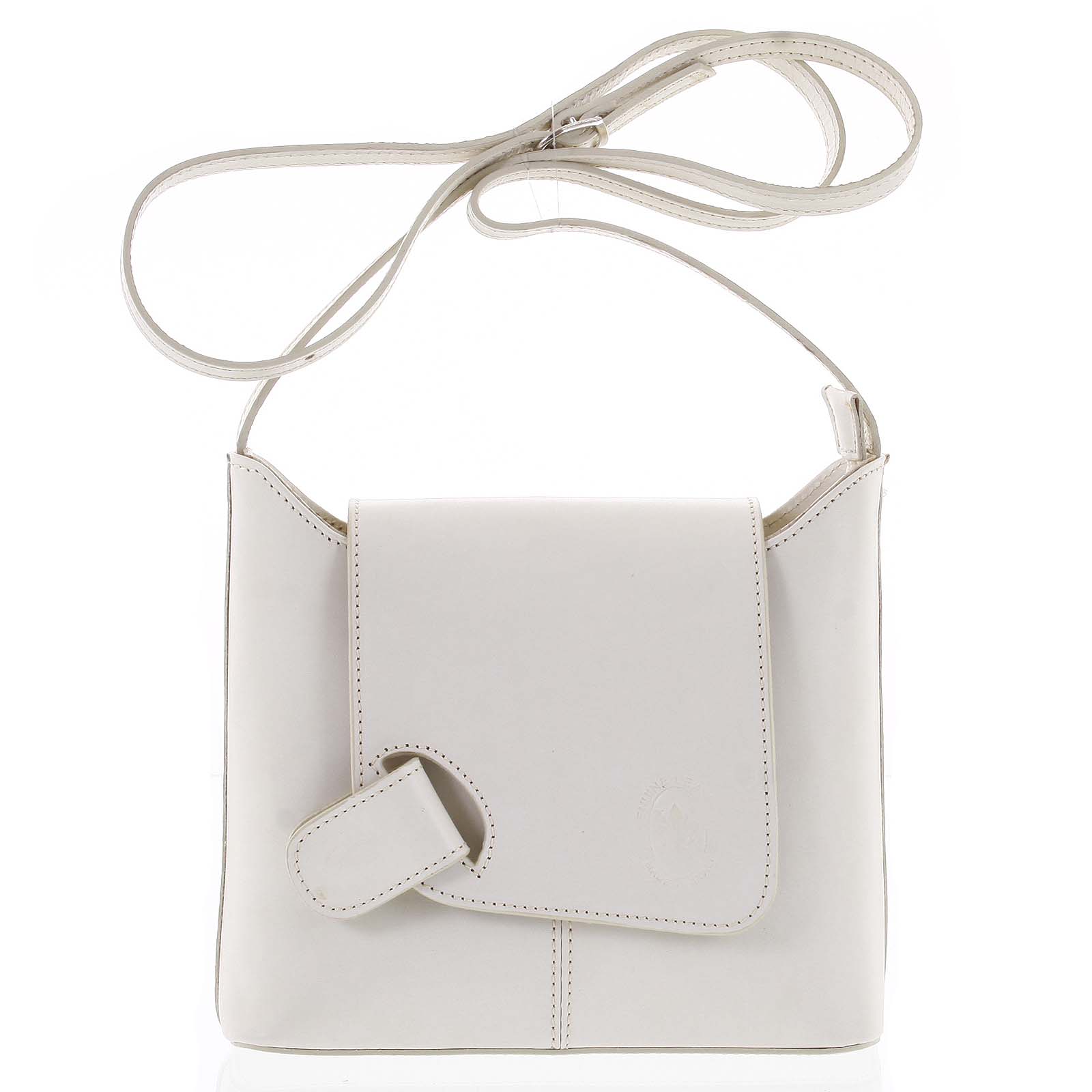 Dámská kožená crossbody kabelka béžová - ItalY Misty Light