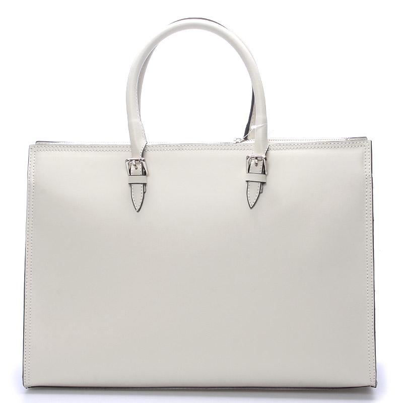 Elegantní dámská kožená kabelka krémová - ItalY Rohais