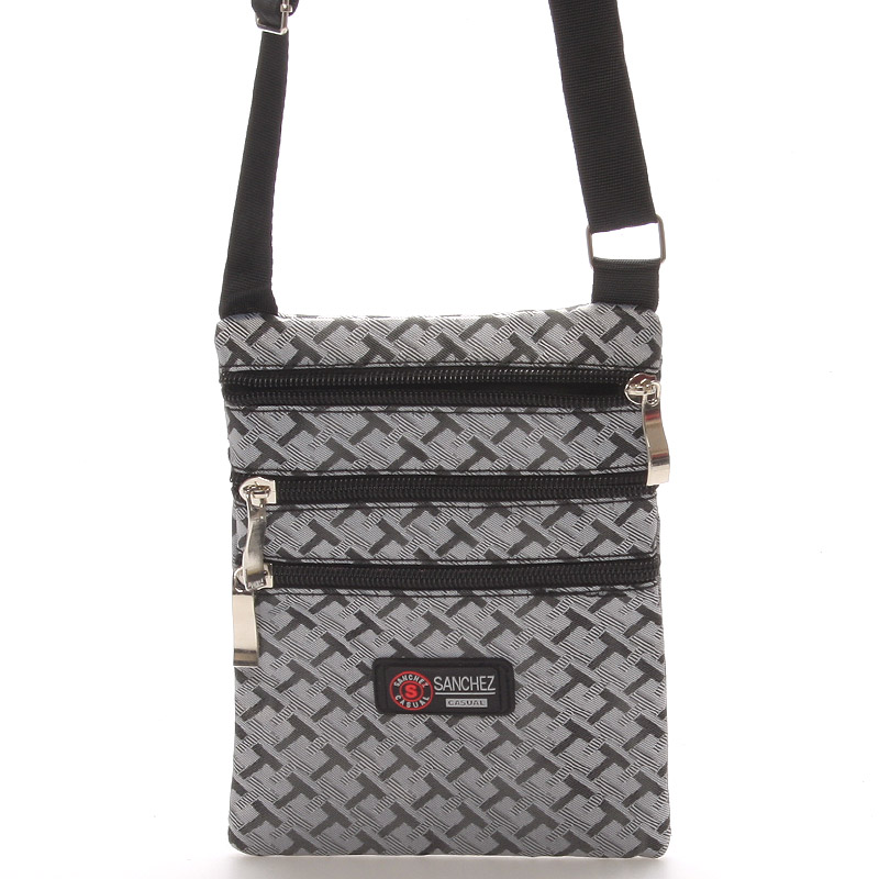 Textilní šedá unisex crossbody kapsička - Sanchez F86