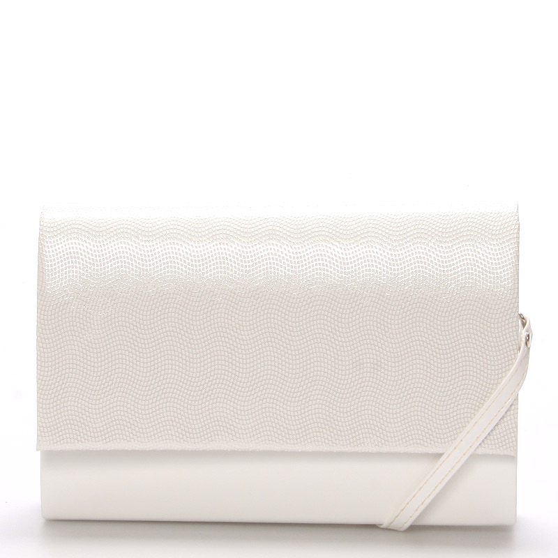 Stylové dámské psaníčko bílé lesklé se vzorem - Delami Boston