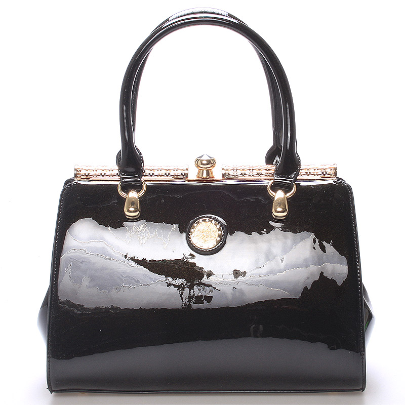 Dámská lakovaná černá kabelka - Jessica