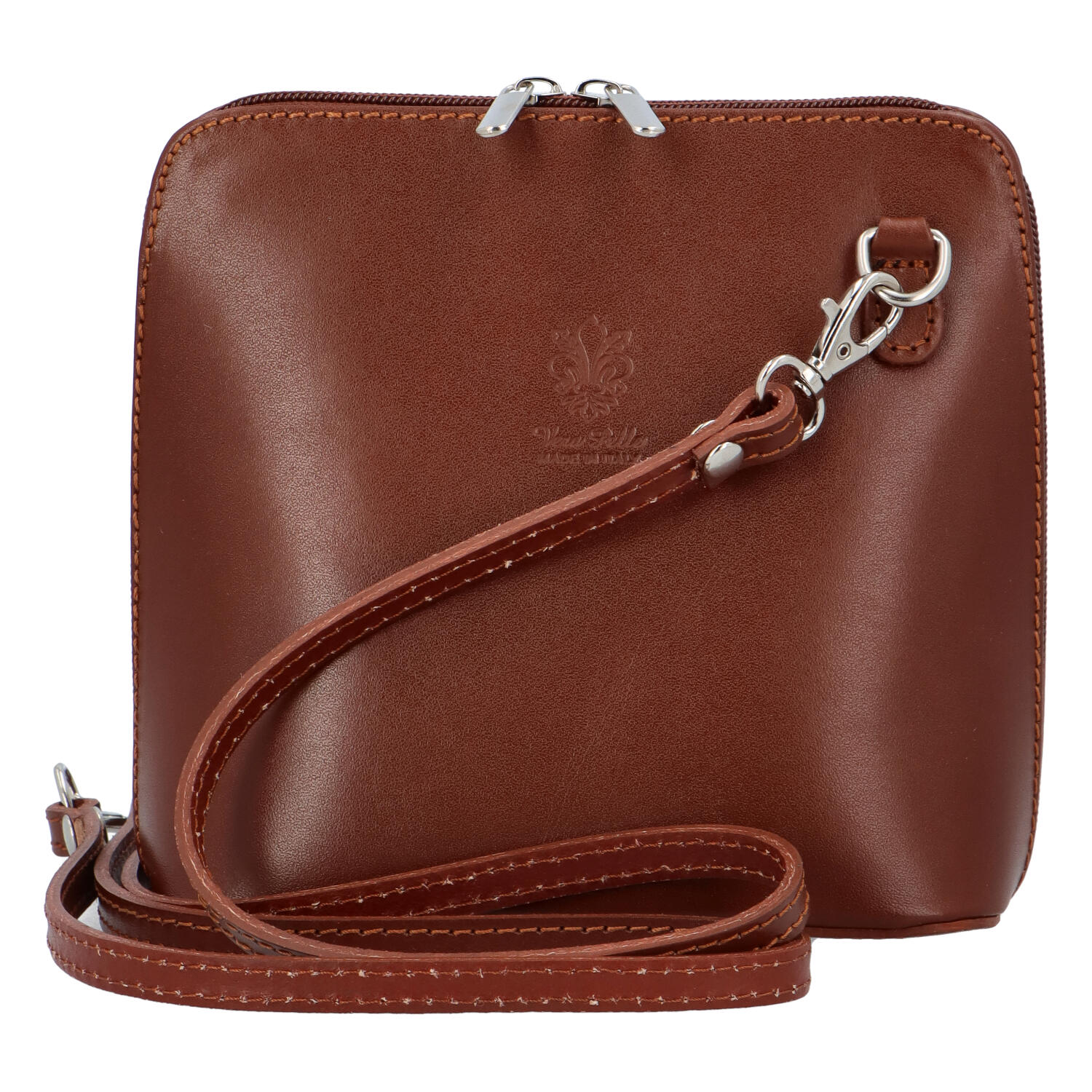 Dámská kožená crossbody kabelka hnědá - ItalY Hannah