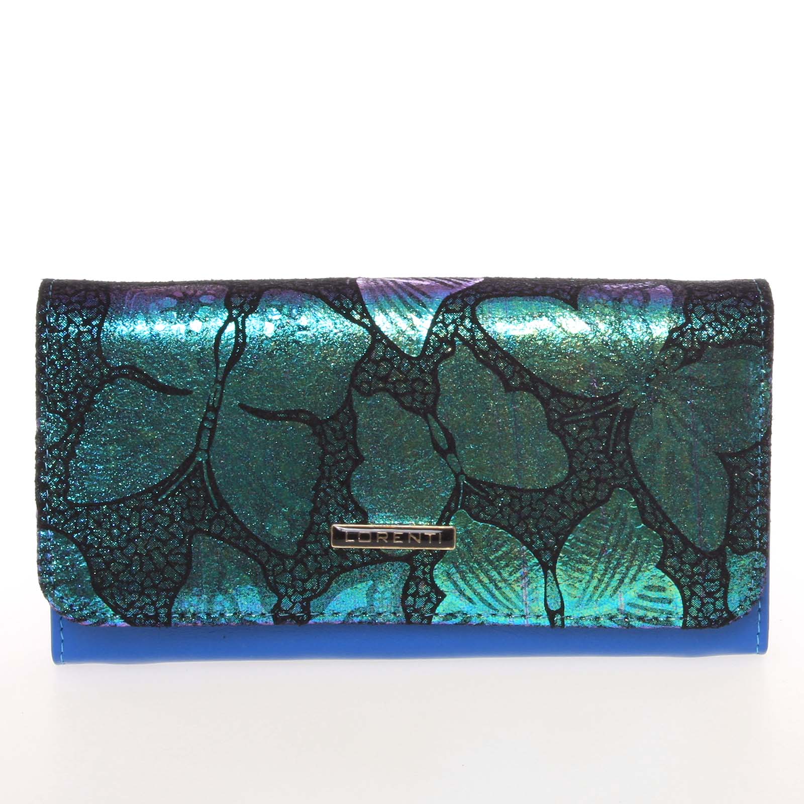 Jedinečná kožená modro stříbrná peněženka - Lorenti Nobuttie