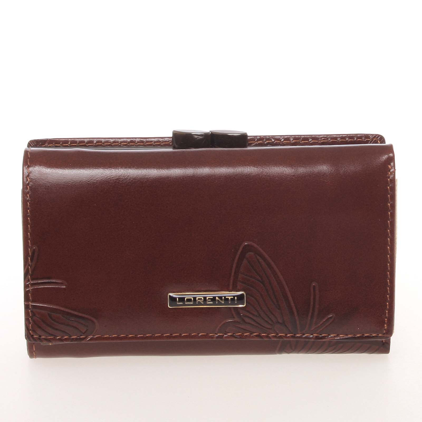 Exkluzivní dámská kožená hnědá peněženka - Lorenti 55020EBF