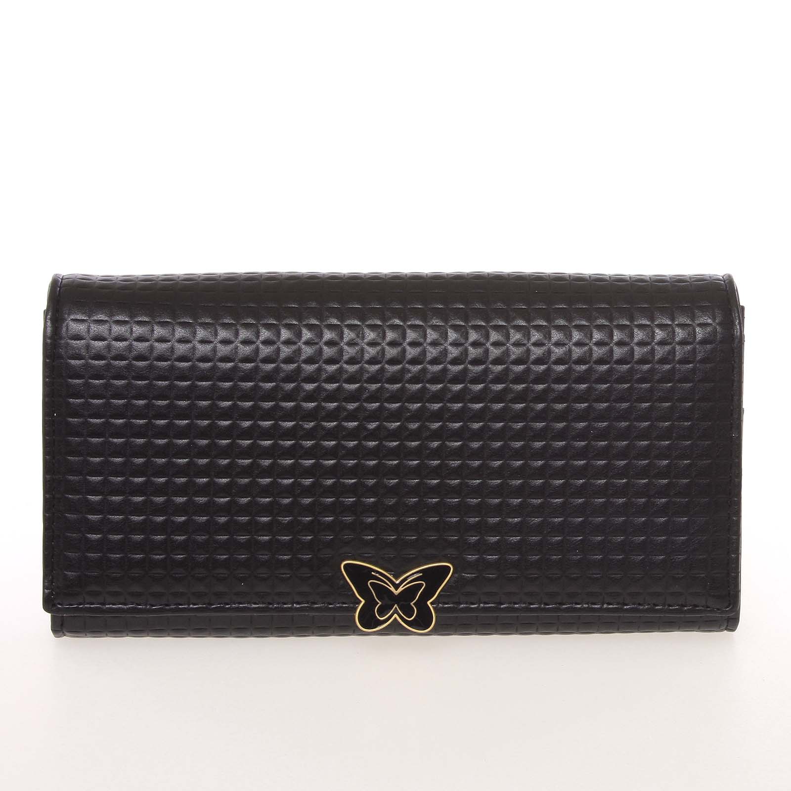 Nadčasová dámská polokožená černá peněženka - Cavaldi PX272