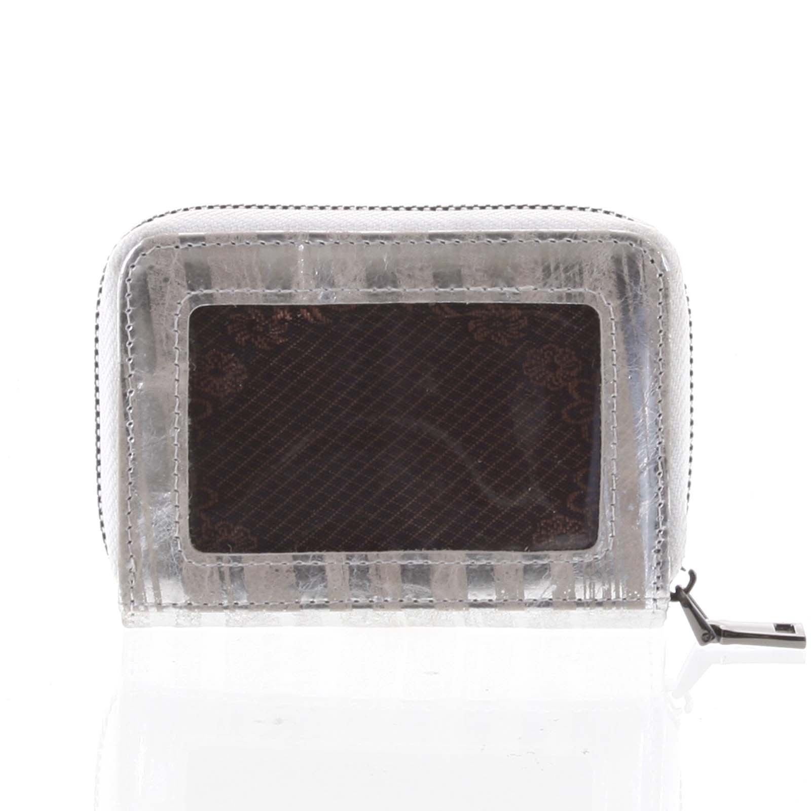 Malá dámská peněženka kožená stříbrná - Rovicky 5157