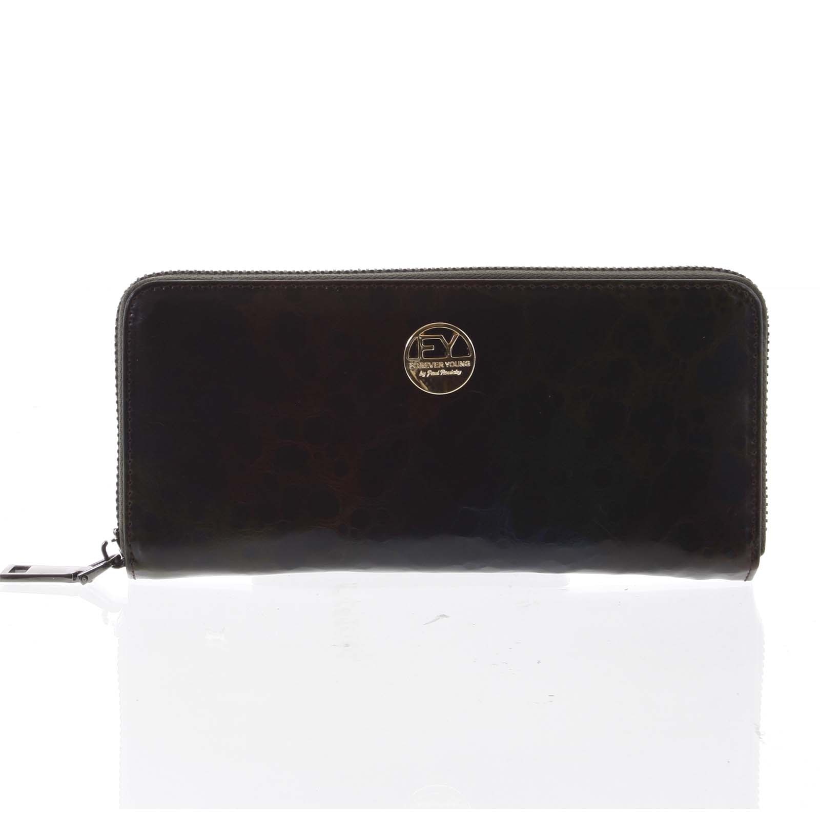 Luxusní dámská kožená peněženka pouzdro černé - Rovicky 77006