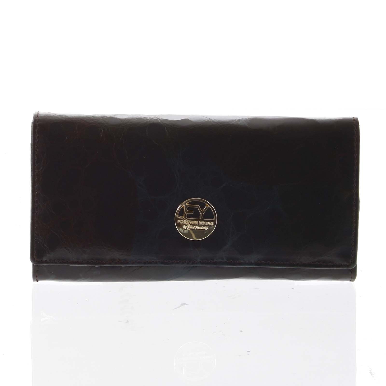 Elegantní dámská kožená peněženka černá - Rovicky 64003