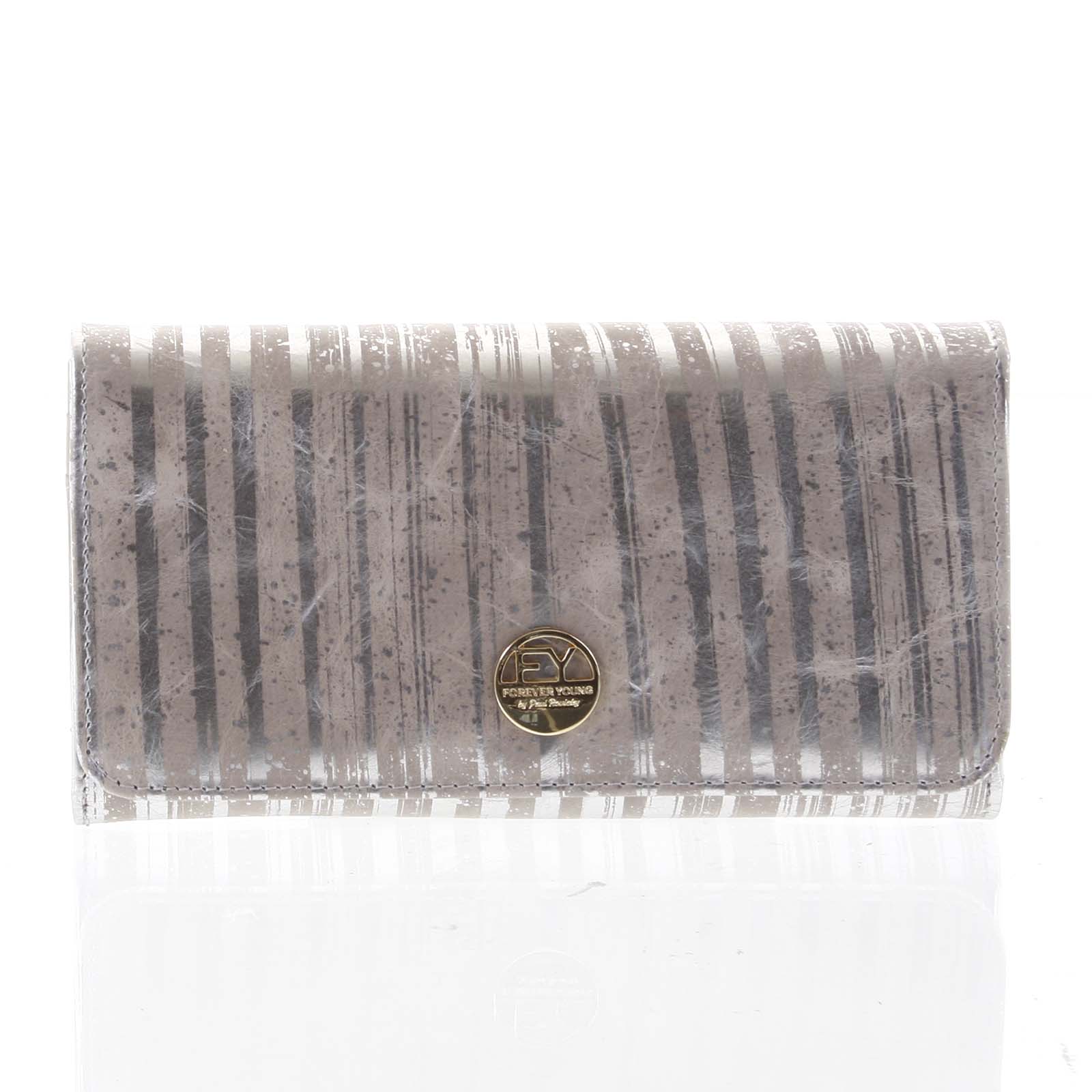 Dámská peněženka velká kožená stříbrná - Rovicky 1077