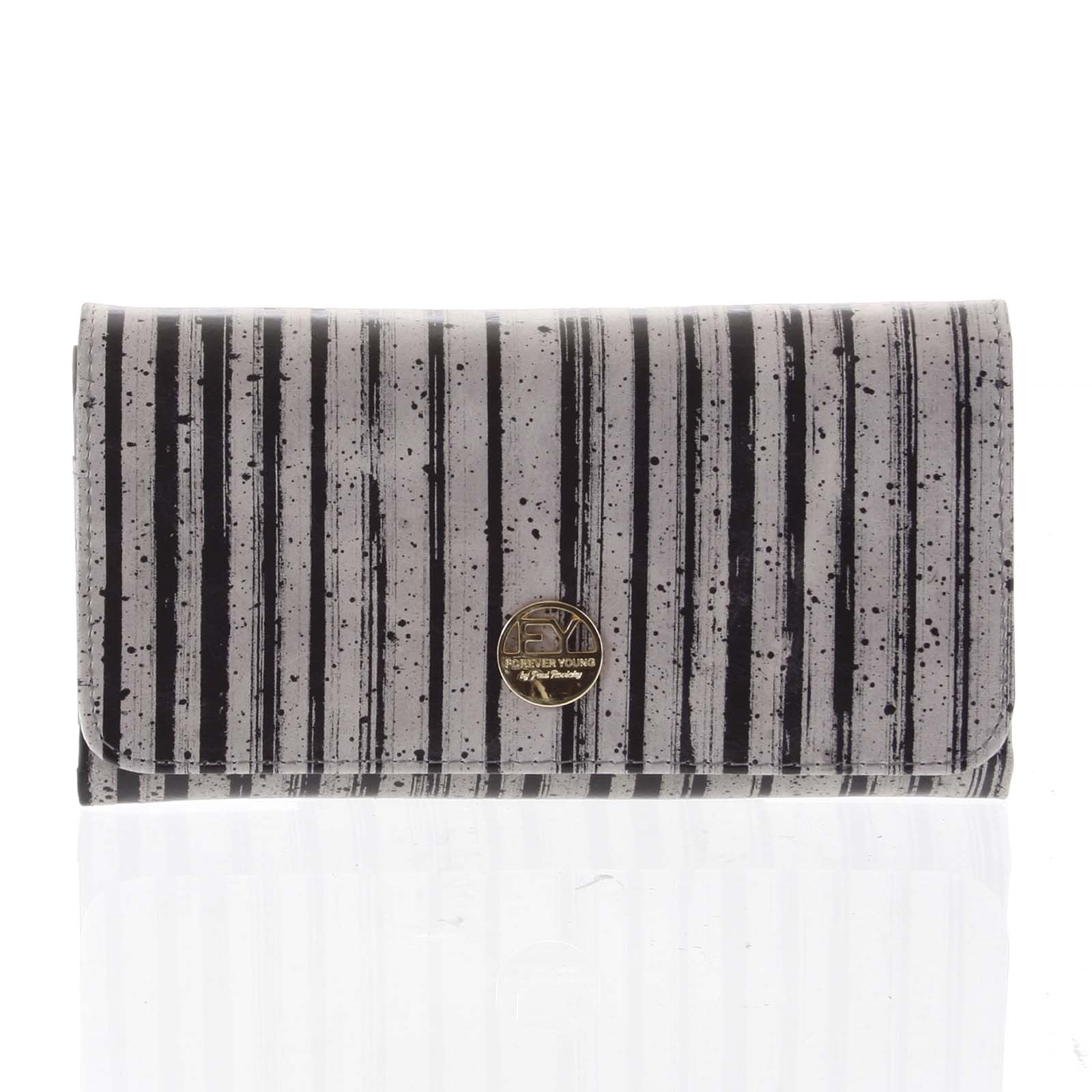 Dámská peněženka velká kožená černo-šedá - Rovicky 1077