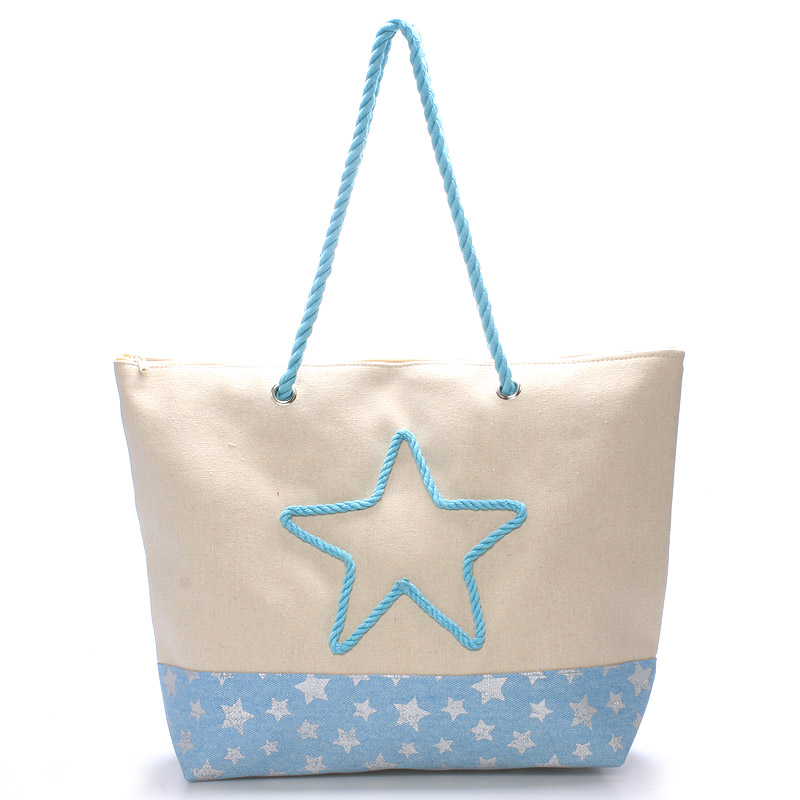 Plážová světle modrá taška - Delami Stars