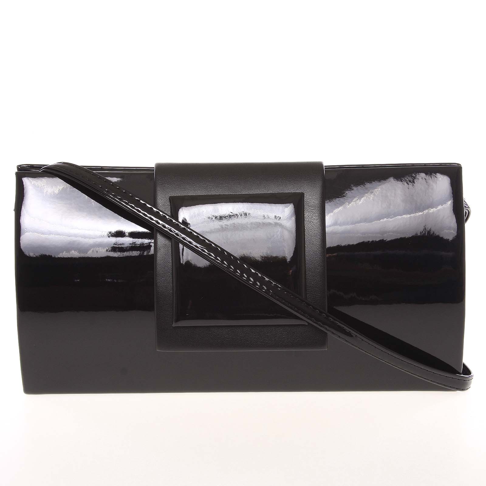 Černé psaníčko-kabelka s lesklým rámečkem Royal Style 026